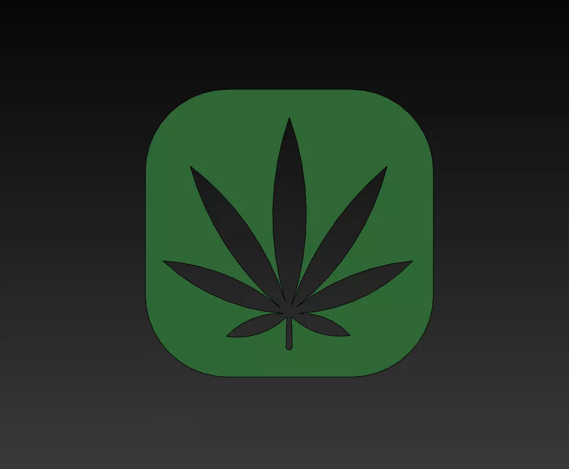 Weed Leaf Tattoo Pattern For Henna 3D print model