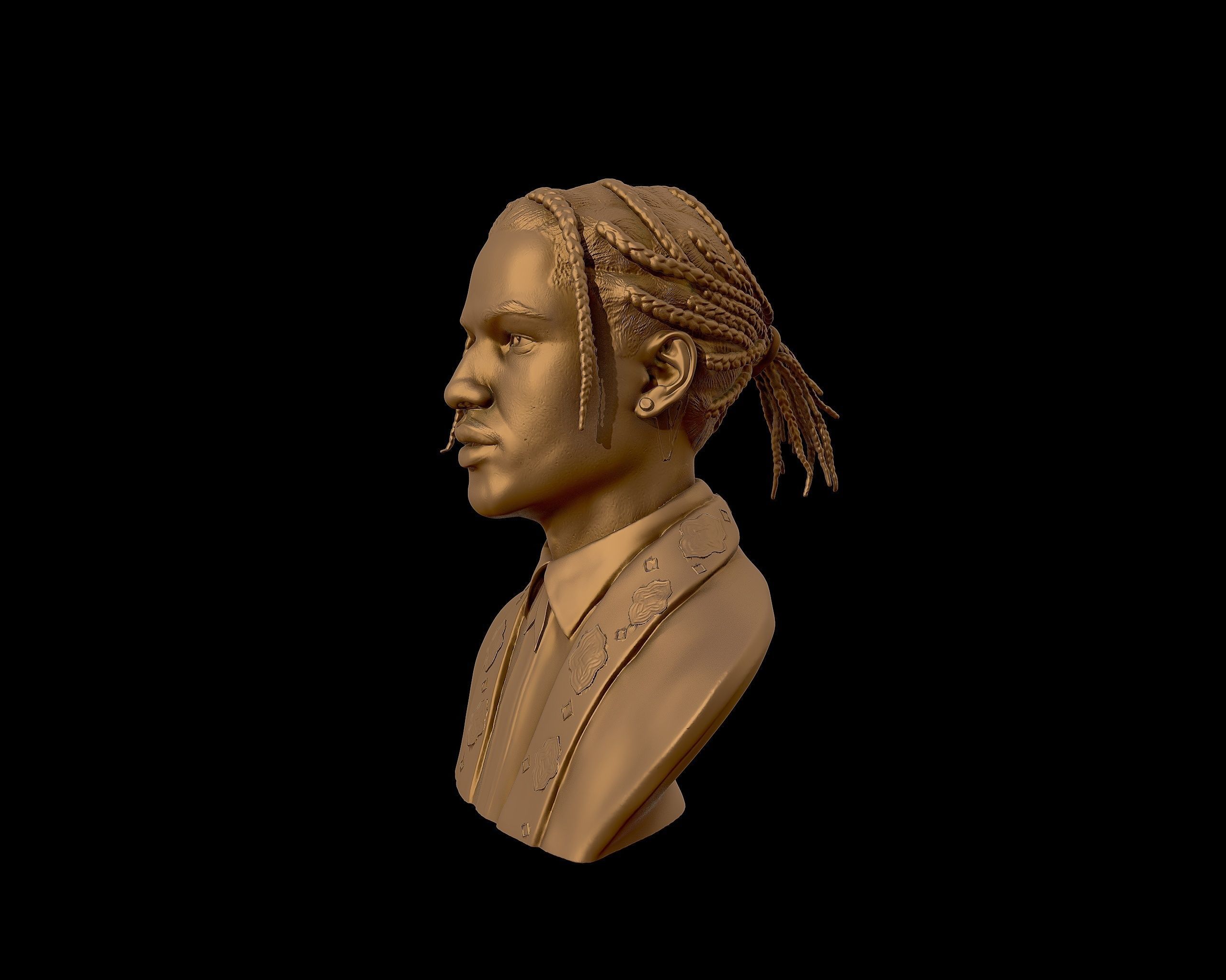ASAP Rocky Portrait sculpture 3D print model_24