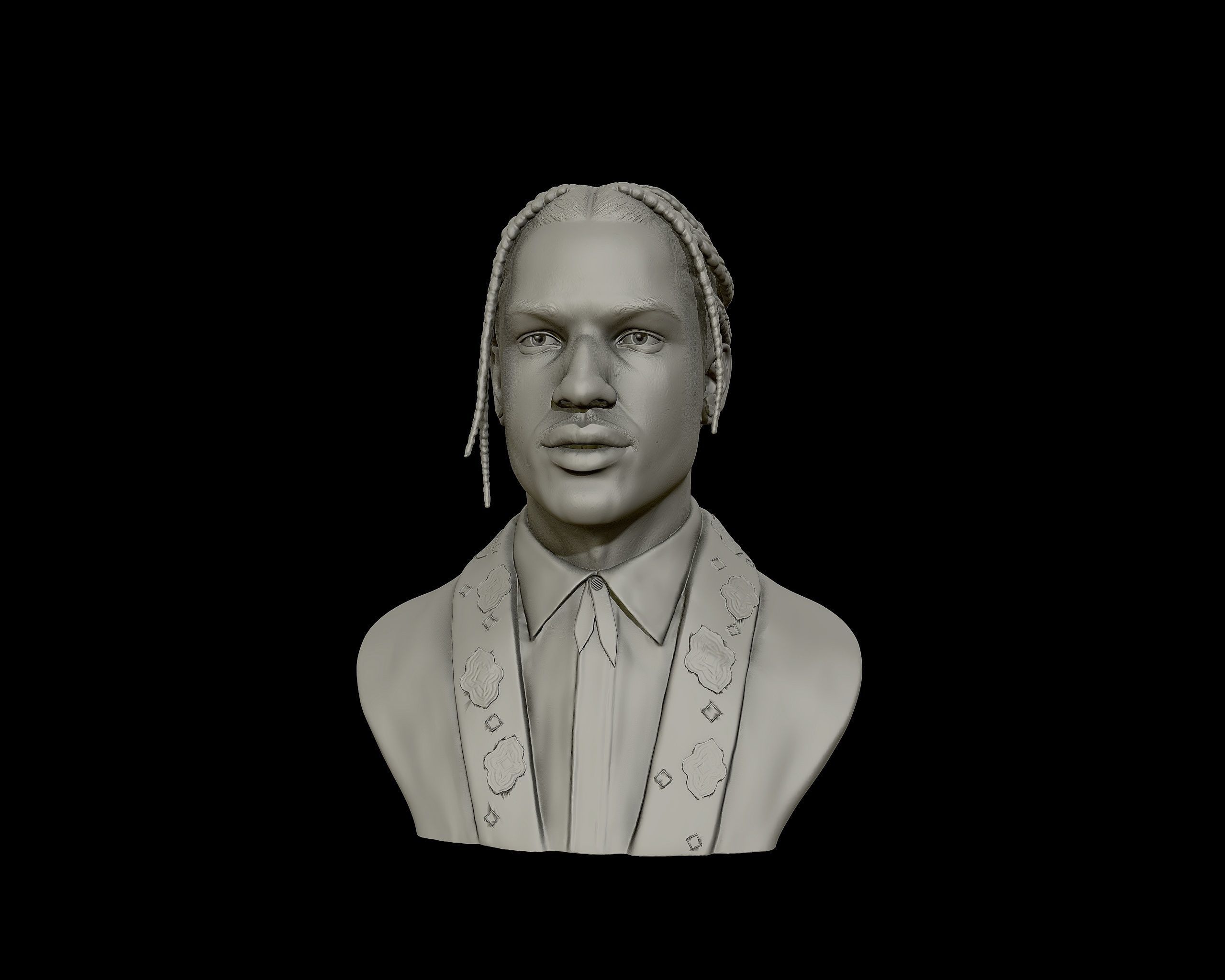 ASAP Rocky Portrait sculpture 3D print model_7