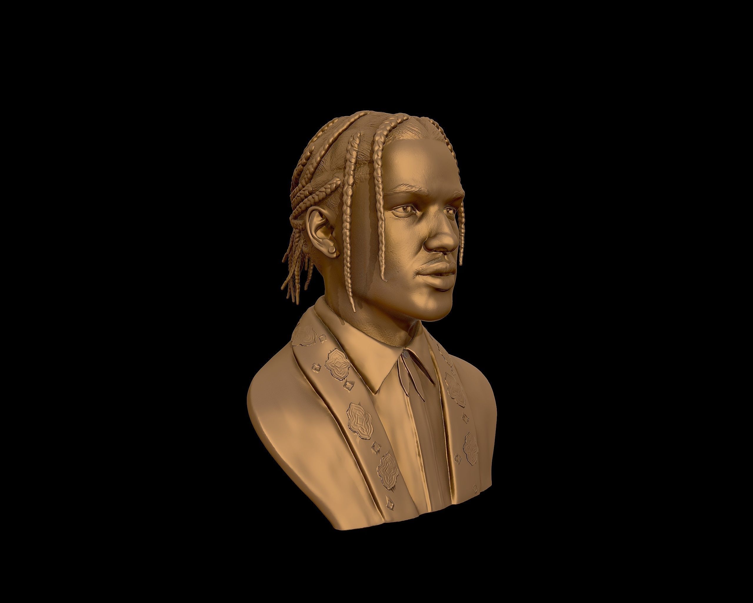 ASAP Rocky Portrait sculpture 3D print model_31