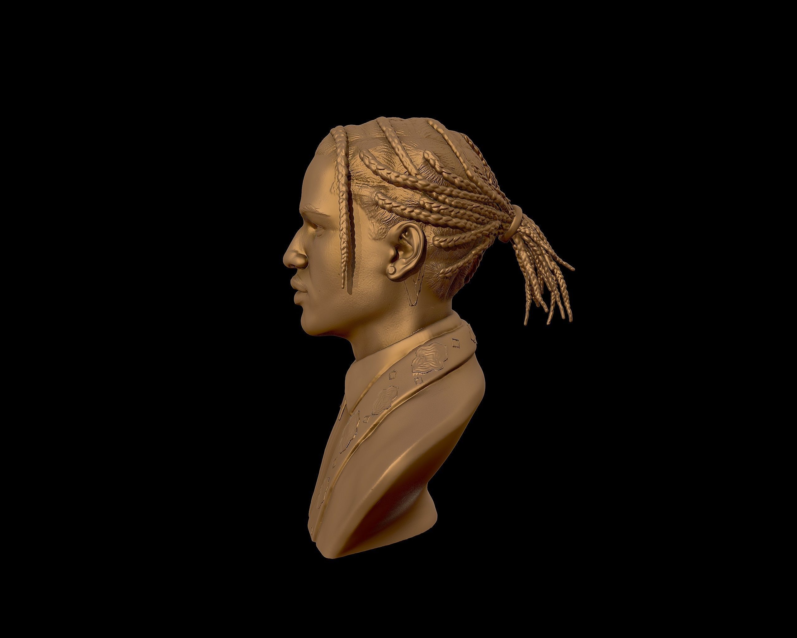 ASAP Rocky Portrait sculpture 3D print model_25