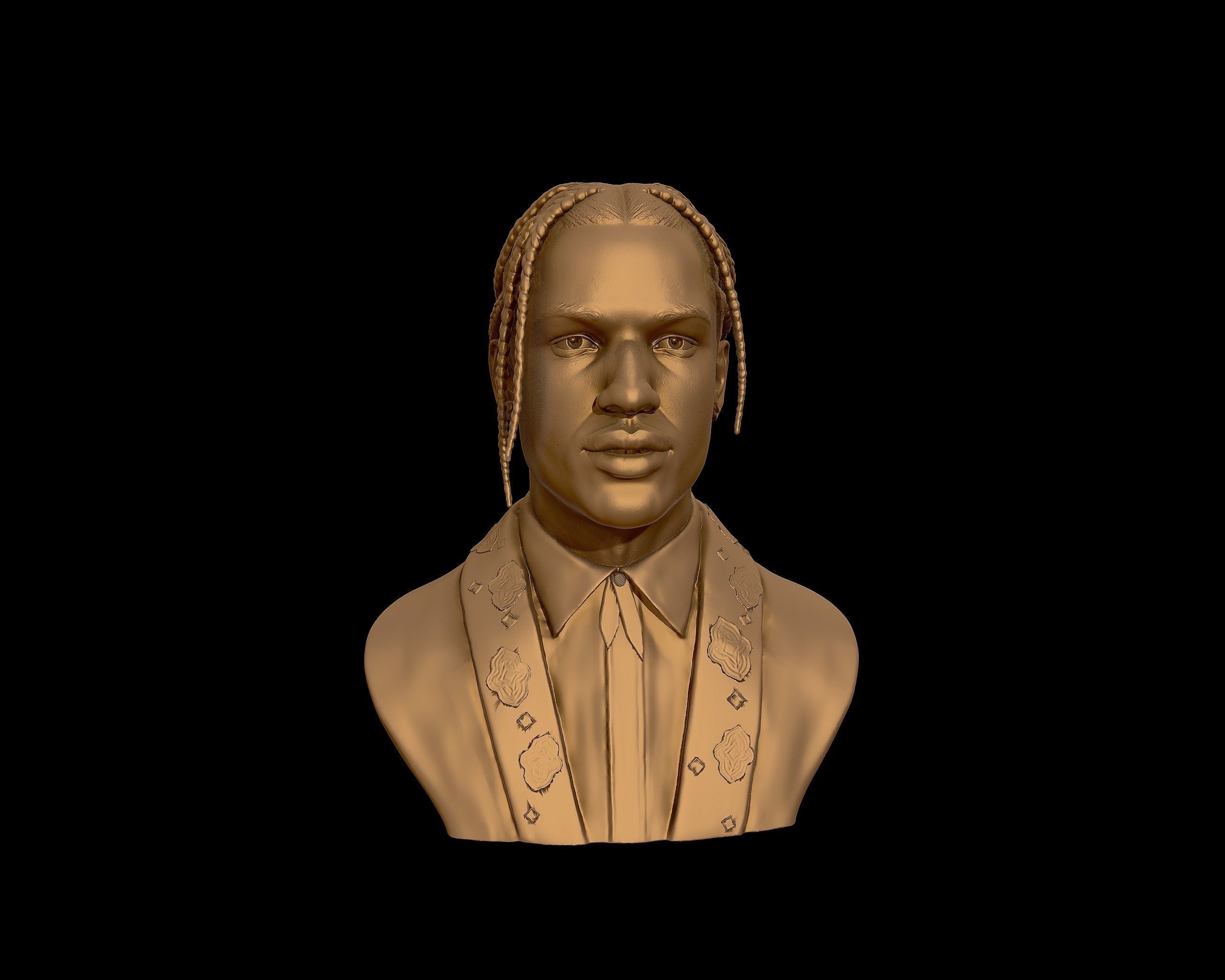 ASAP Rocky Portrait sculpture 3D print model_32