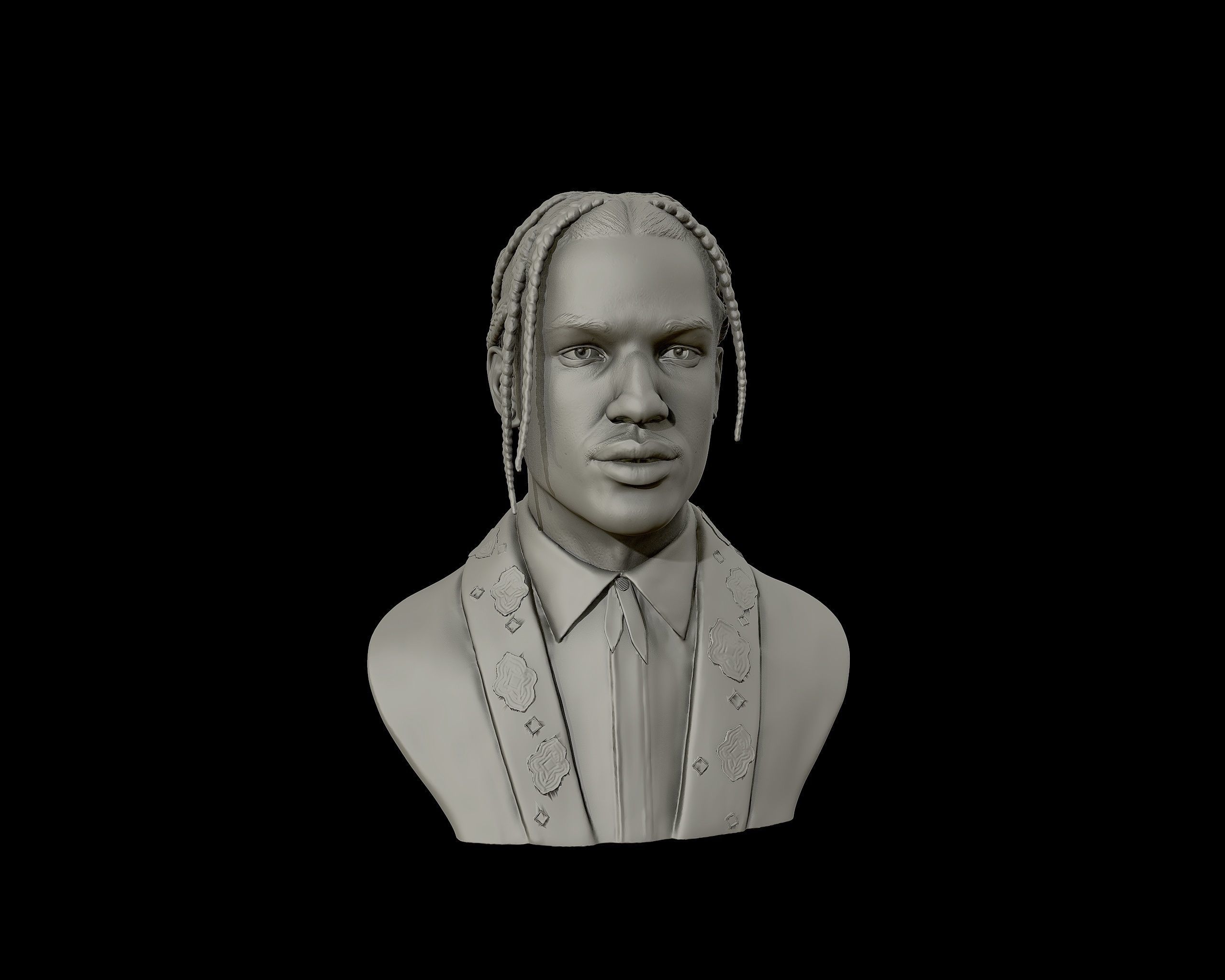 ASAP Rocky Portrait sculpture 3D print model_17