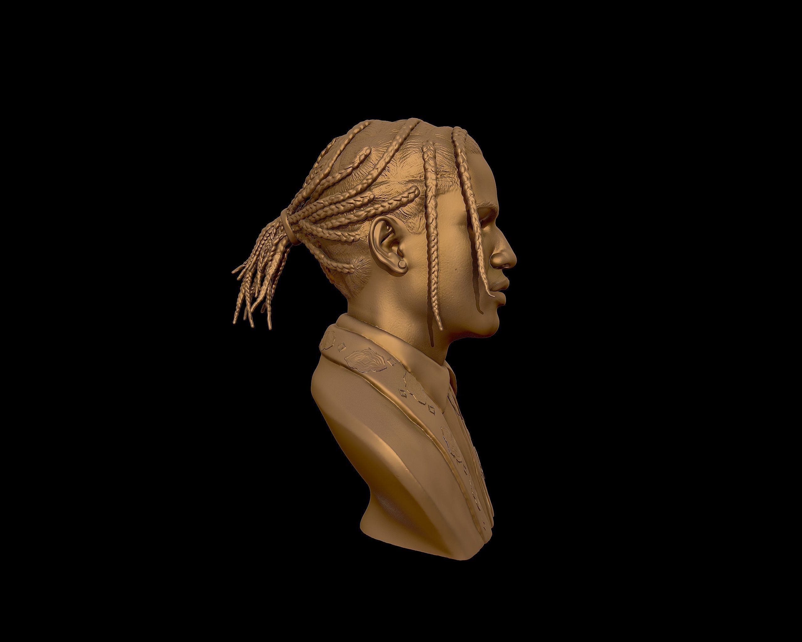 ASAP Rocky Portrait sculpture 3D print model_30