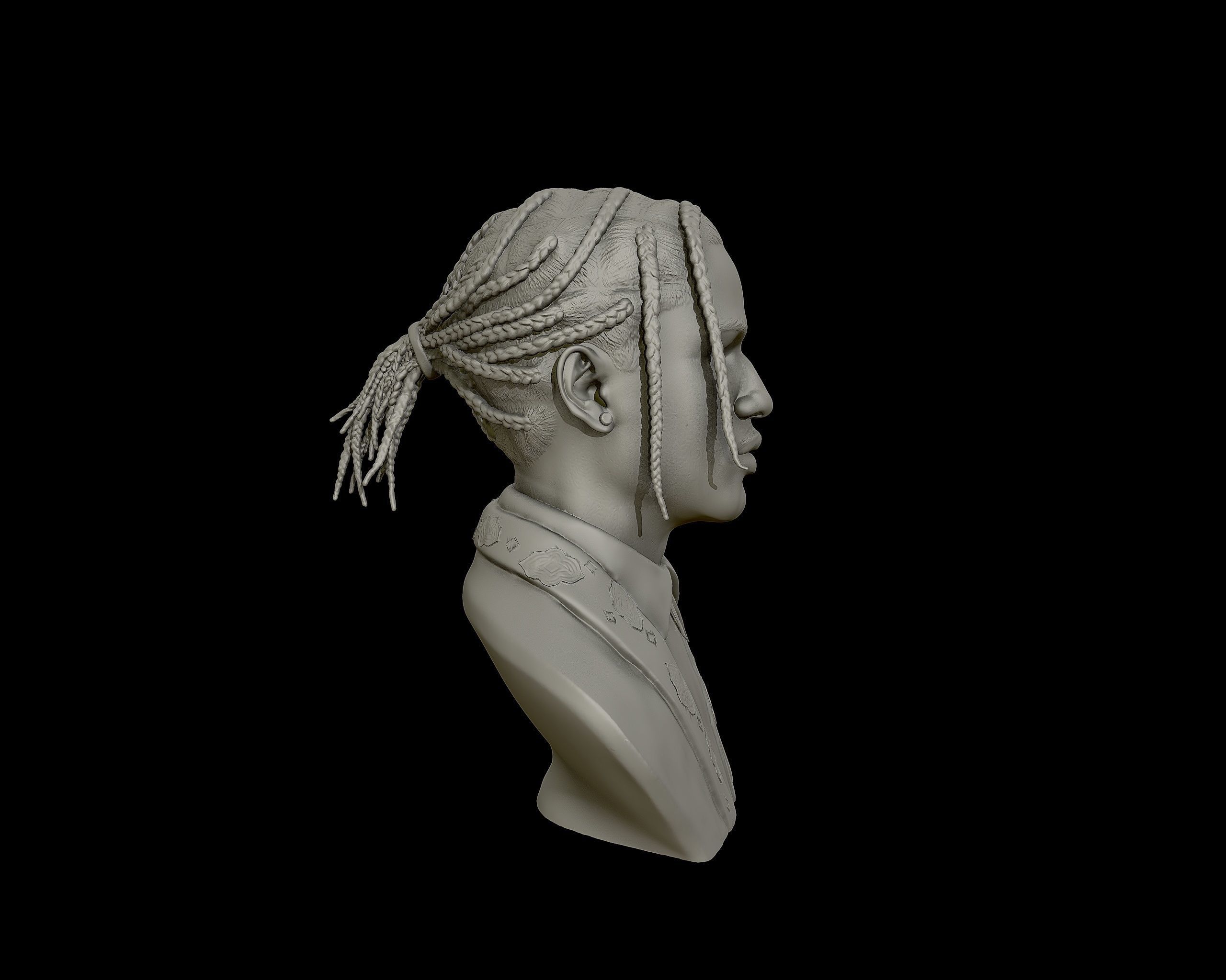 ASAP Rocky Portrait sculpture 3D print model_14