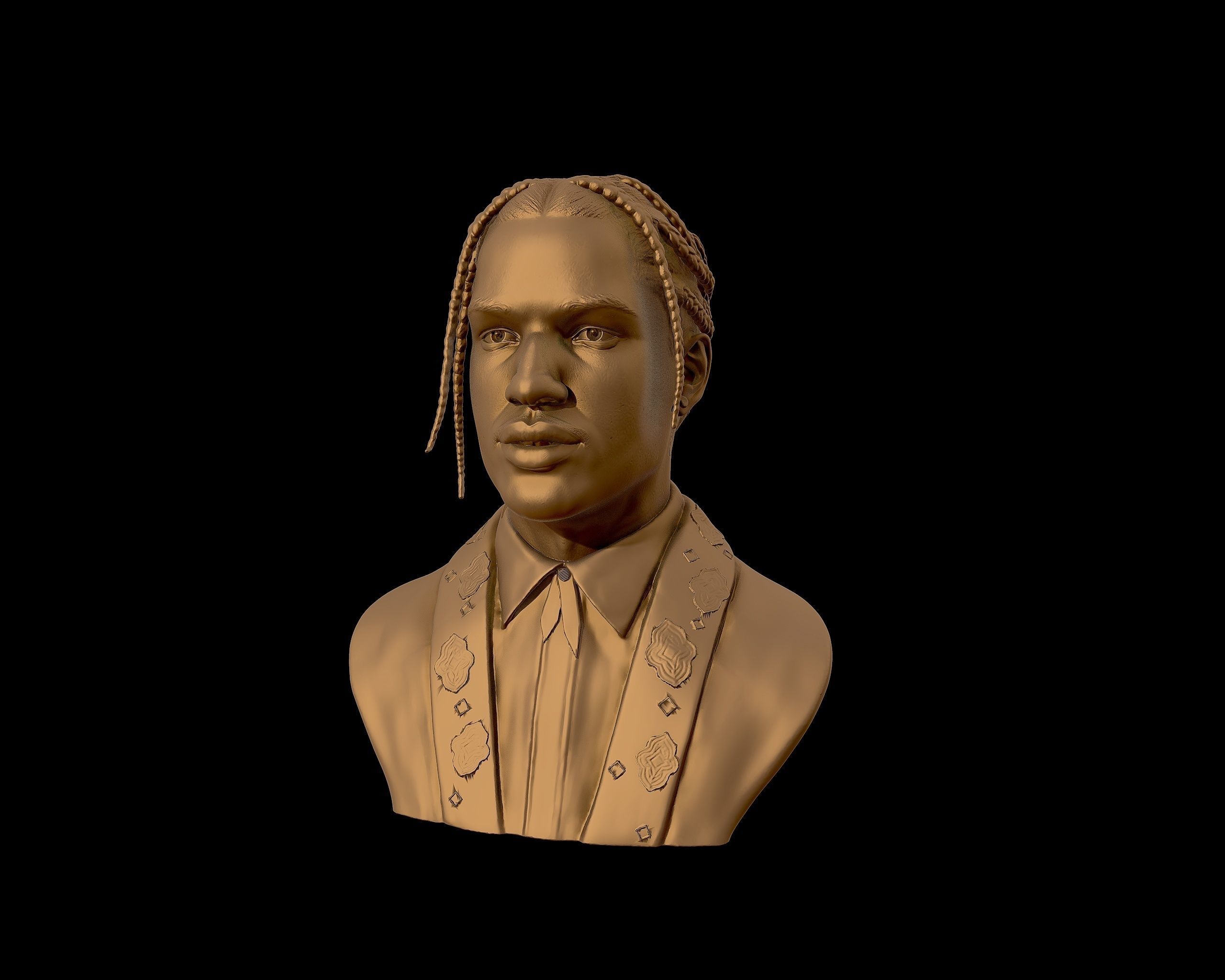 ASAP Rocky Portrait sculpture 3D print model_20