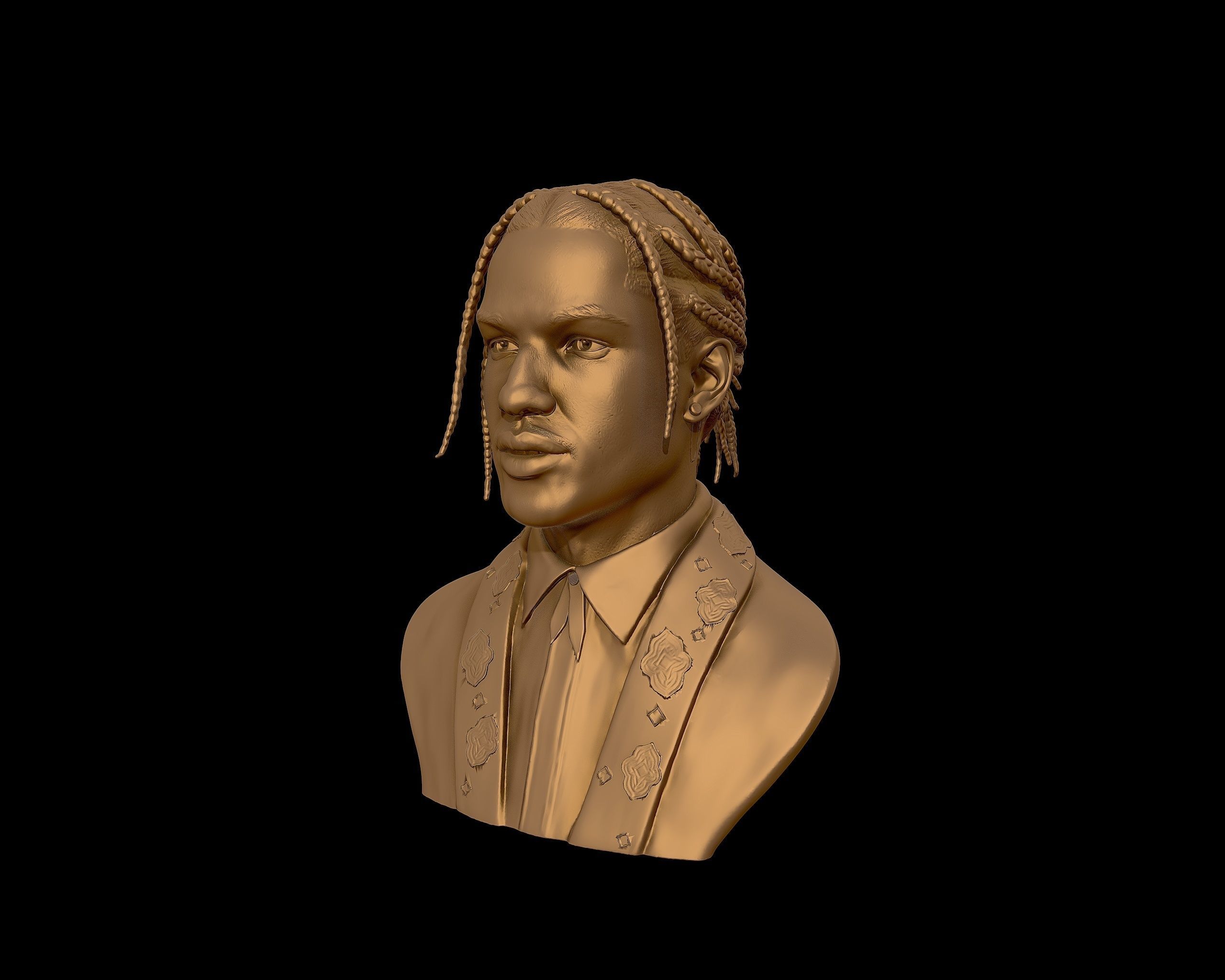 ASAP Rocky Portrait sculpture 3D print model_21