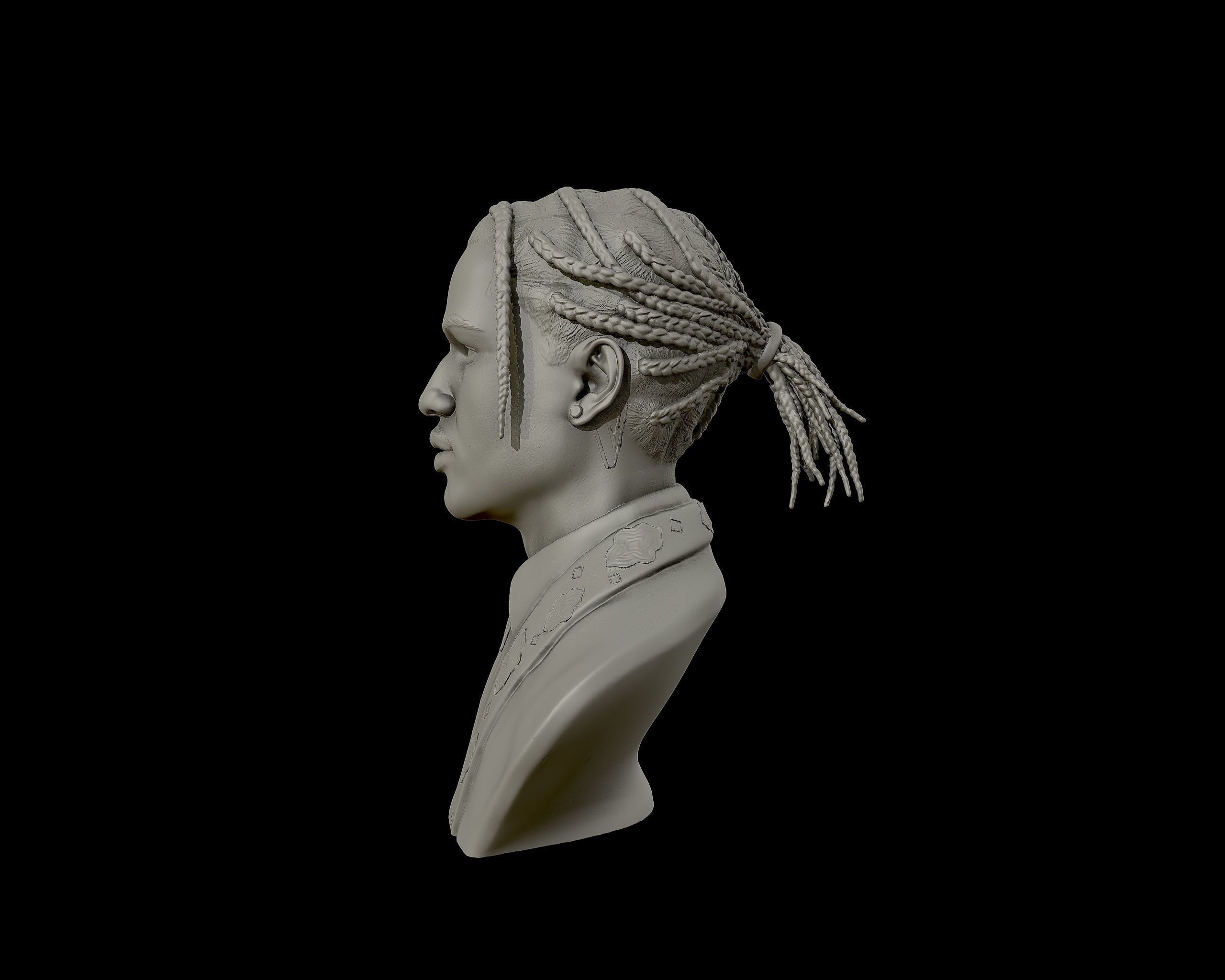 ASAP Rocky Portrait sculpture 3D print model_11