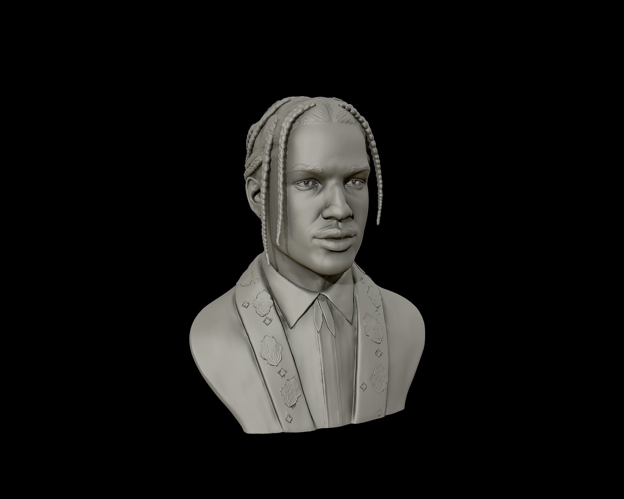 ASAP Rocky Portrait sculpture 3D print model_16