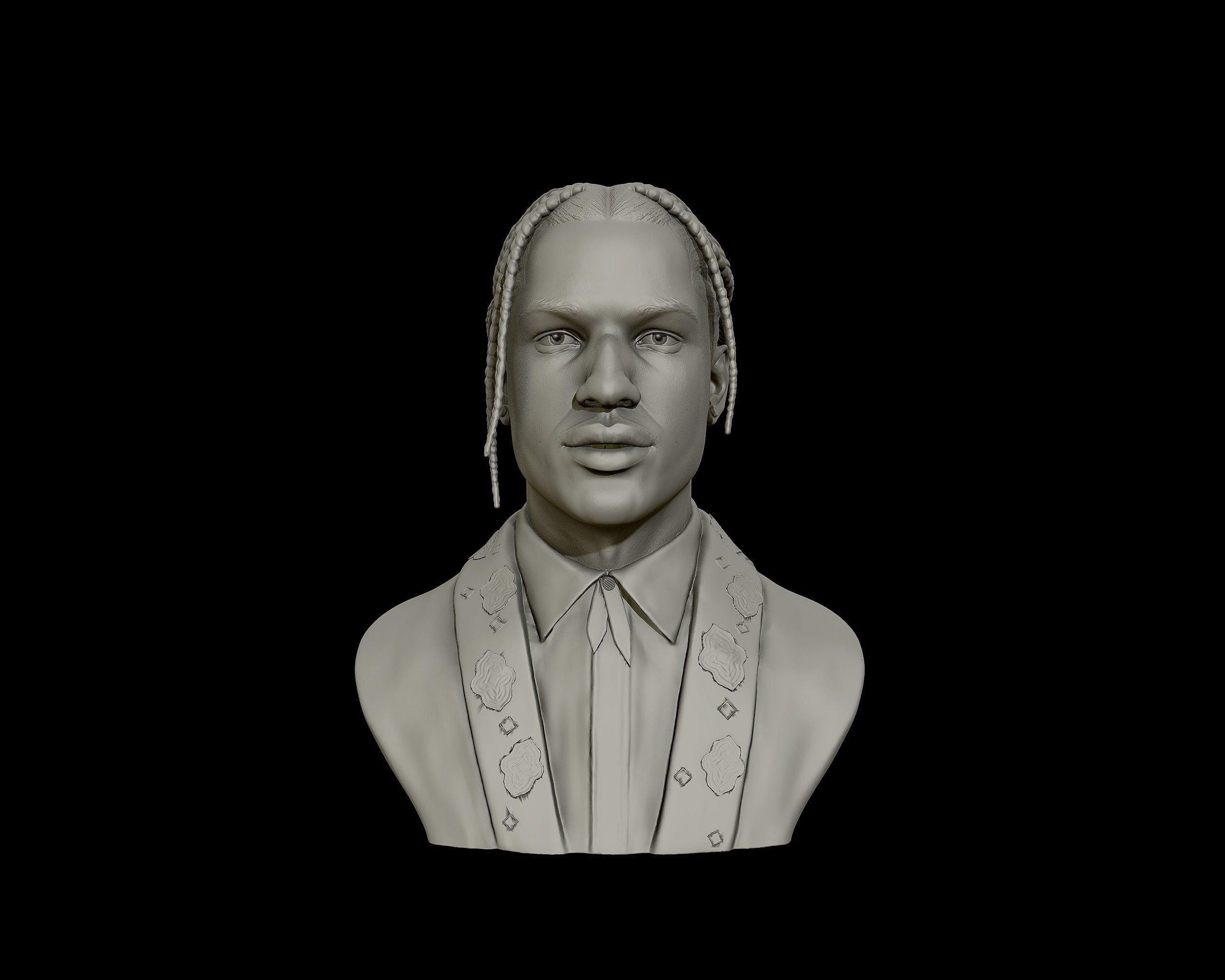 ASAP Rocky Portrait sculpture 3D print model_6