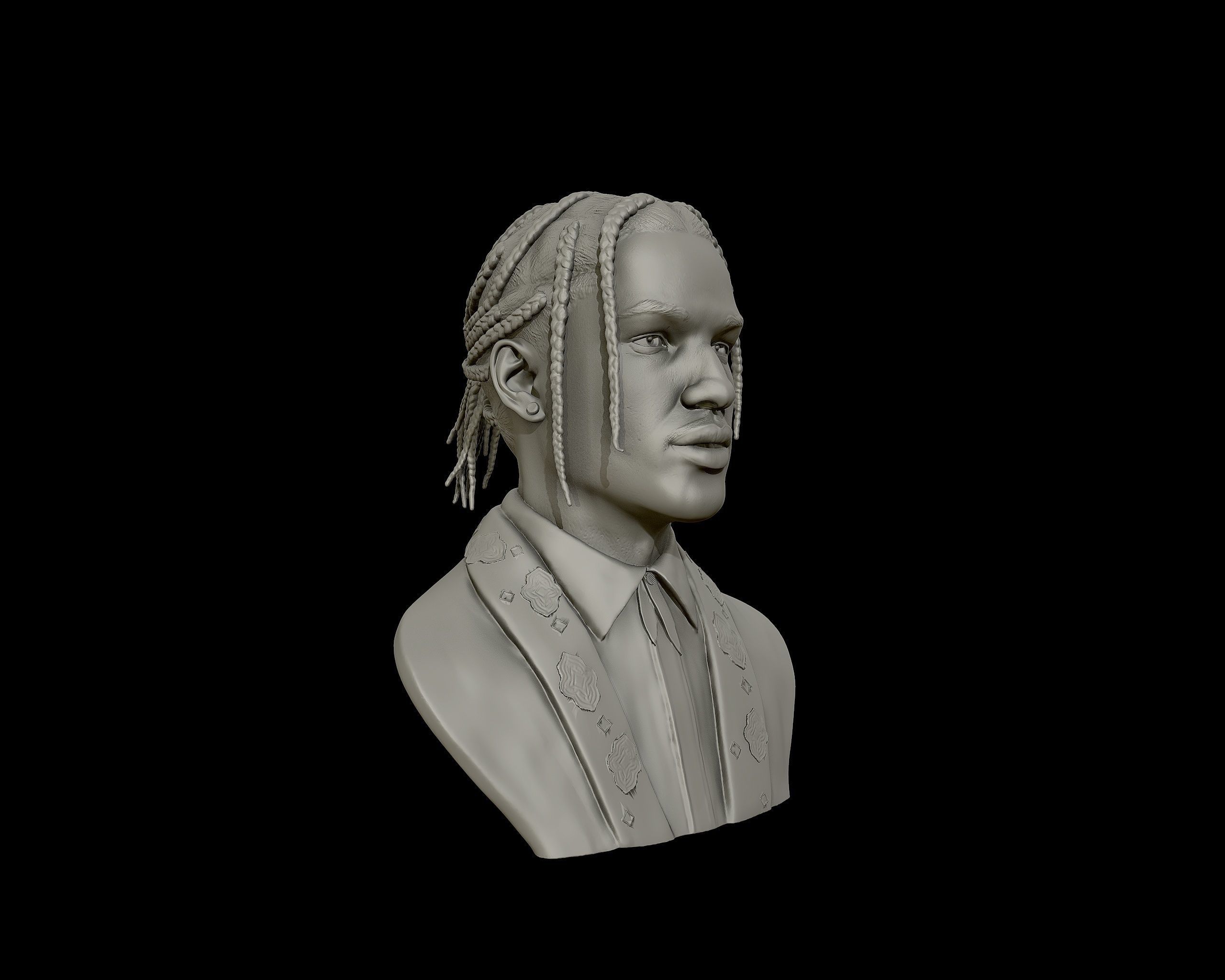ASAP Rocky Portrait sculpture 3D print model_15