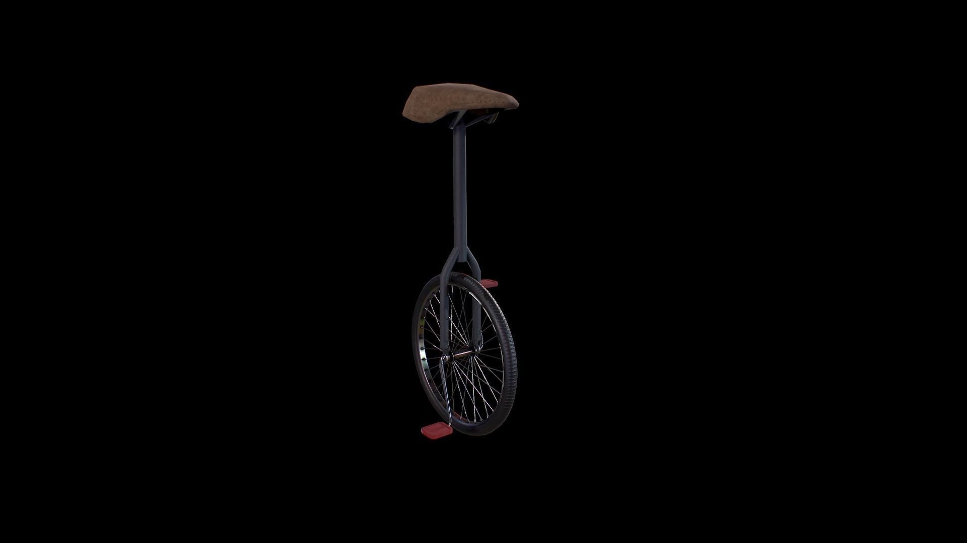 One wheel bicycle - Gest Low-poly 3D model_1