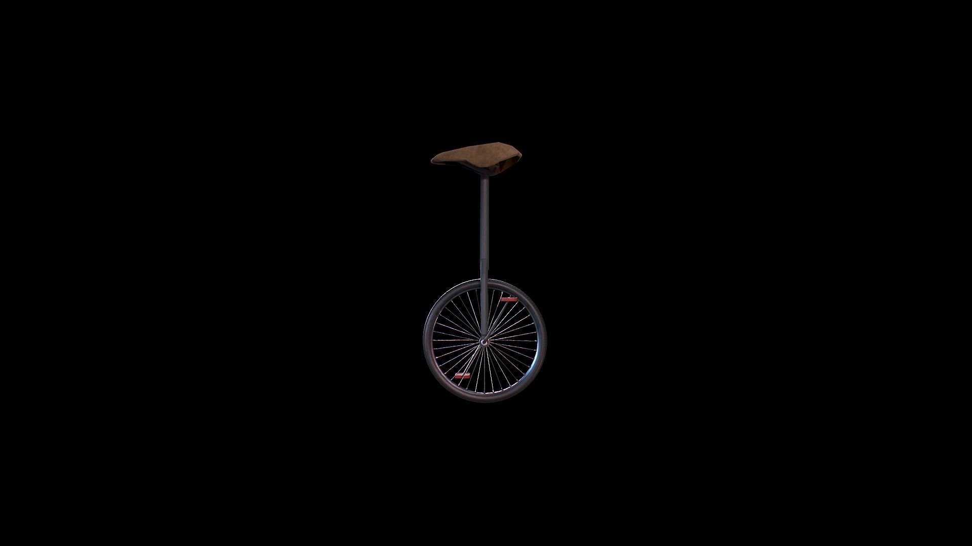One wheel bicycle - Gest Low-poly 3D model_8