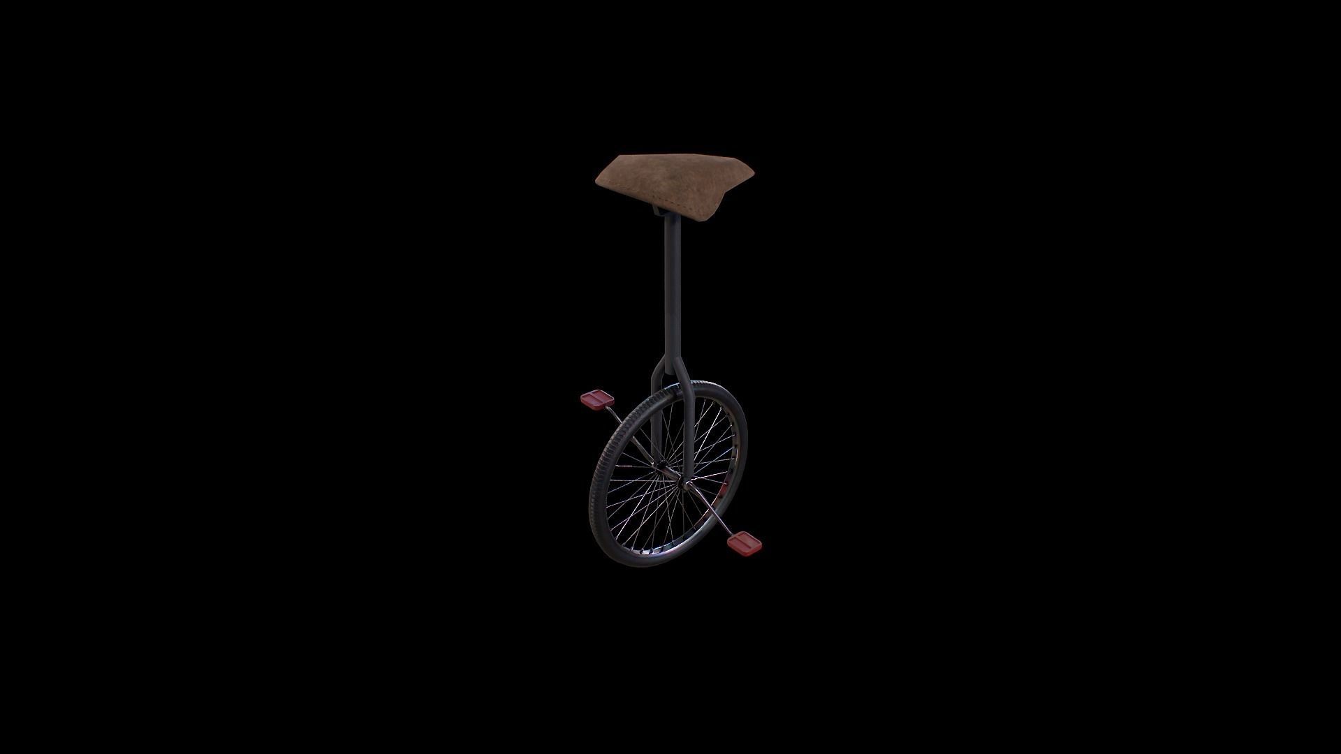 One wheel bicycle - Gest Low-poly 3D model_5