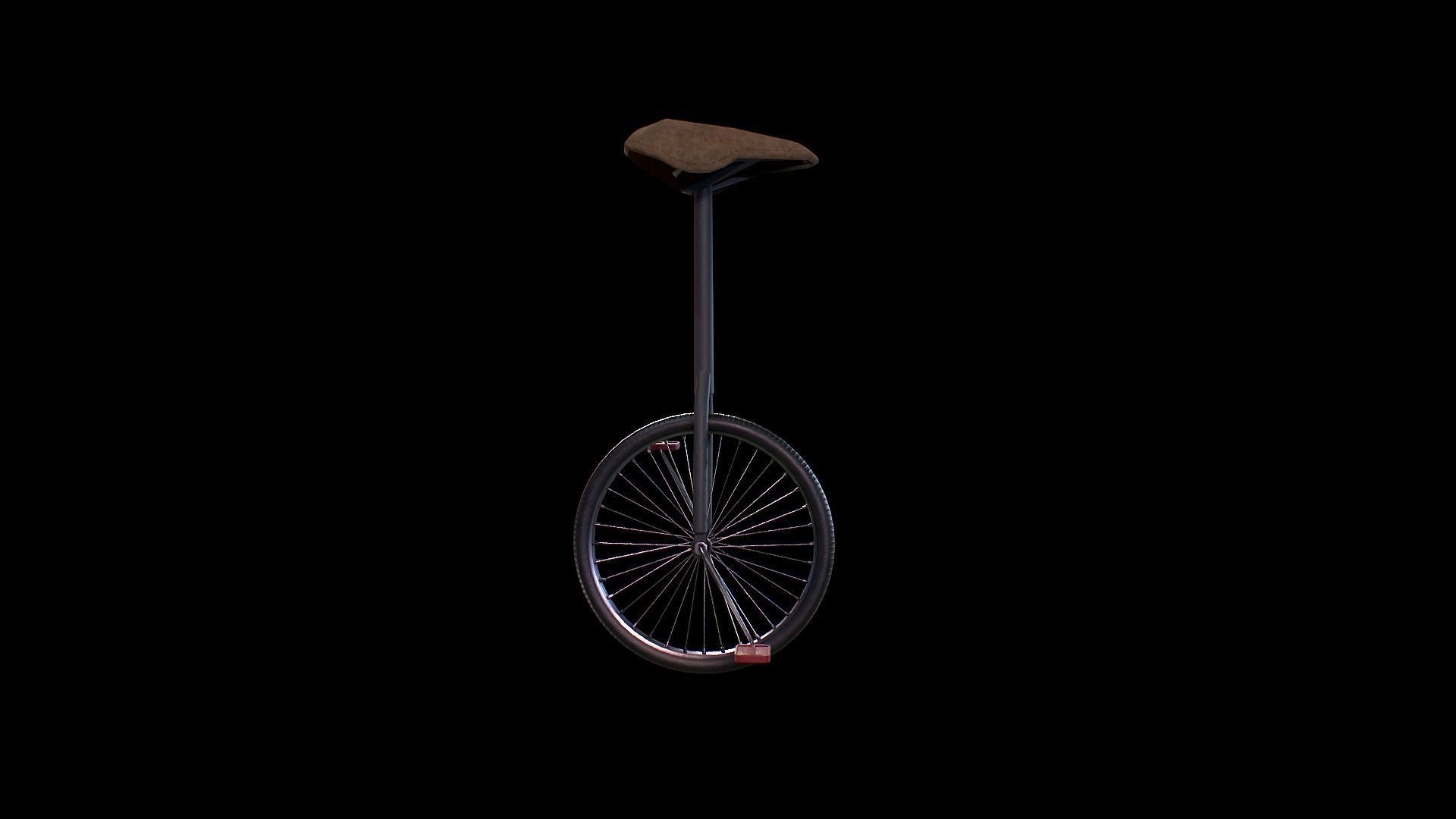 One wheel bicycle - Gest Low-poly 3D model_2