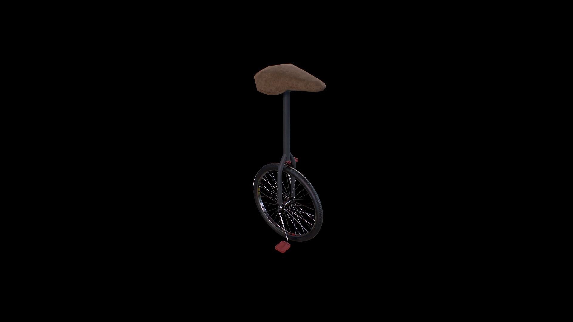 One wheel bicycle - Gest Low-poly 3D model_4