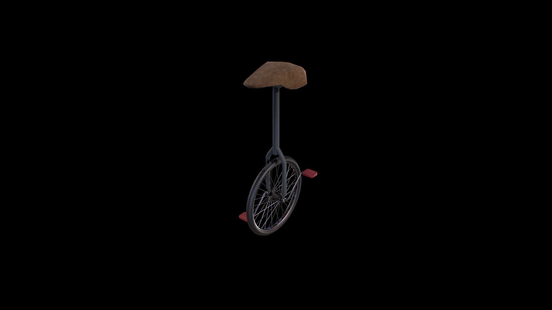 One wheel bicycle - Gest Low-poly 3D model_3