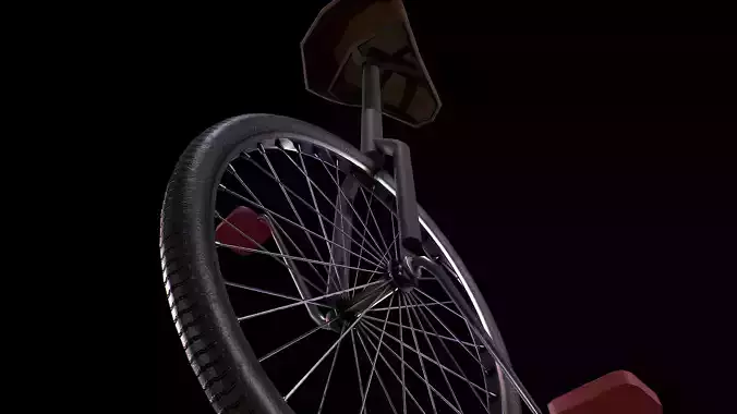 One wheel bicycle - Gest Low-poly 3D model