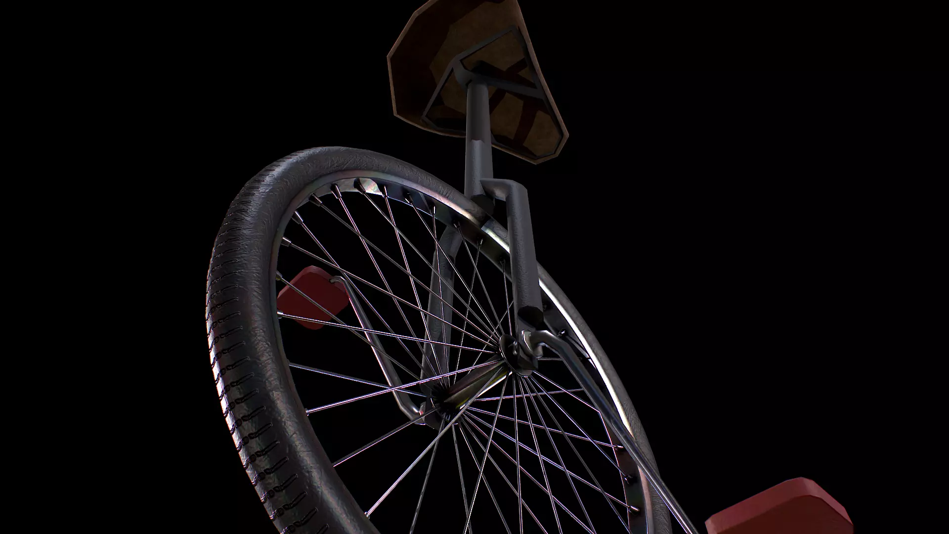 One wheel bicycle - Gest Low-poly 3D model_0