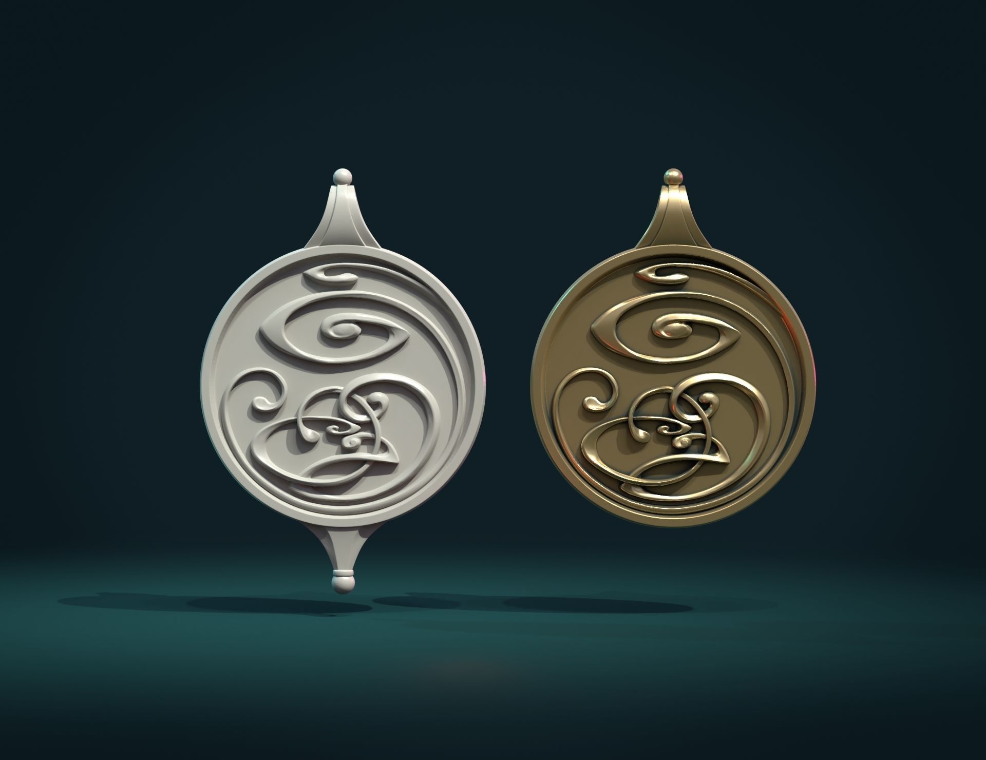 Abstract Magic Pendant 3D print model_3