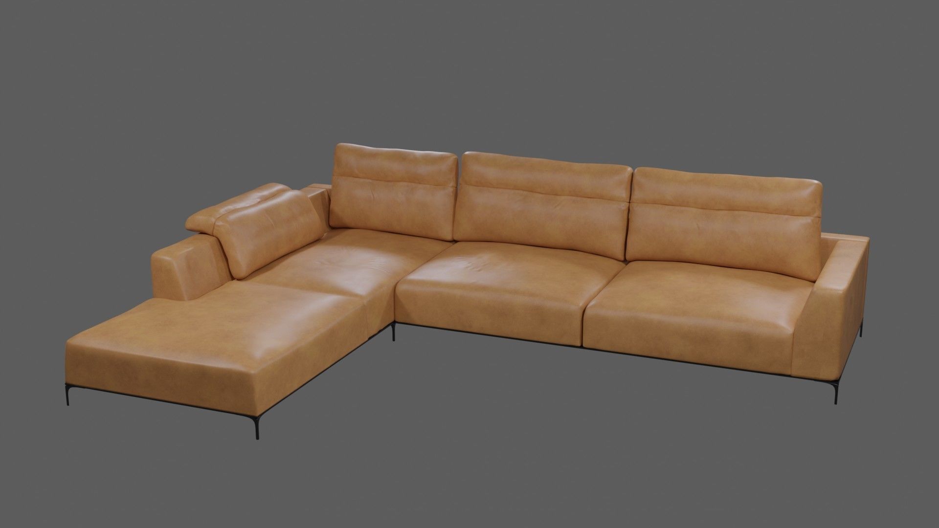 Leather Couch 3D model_1