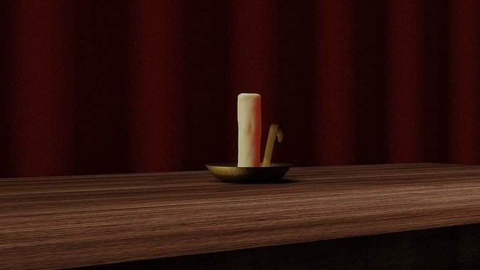 Candle Model Render Models Included Free low-poly 3D model