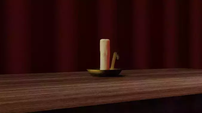 Candle Model Render Models Included Free low-poly 3D model