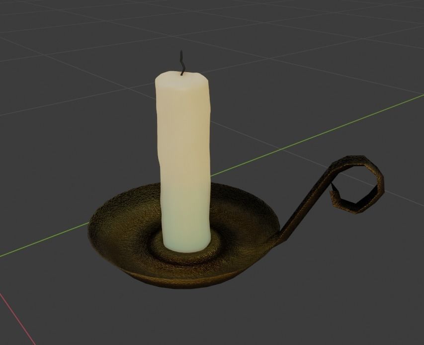 Candle Model Render Models Included Free low-poly 3D model_1