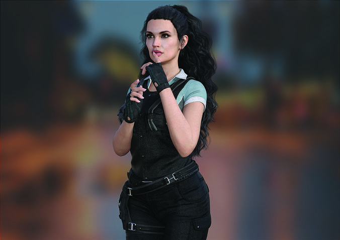 ANGELINA JOLIE 3D MODEL RIG and MATERIALS 3D model