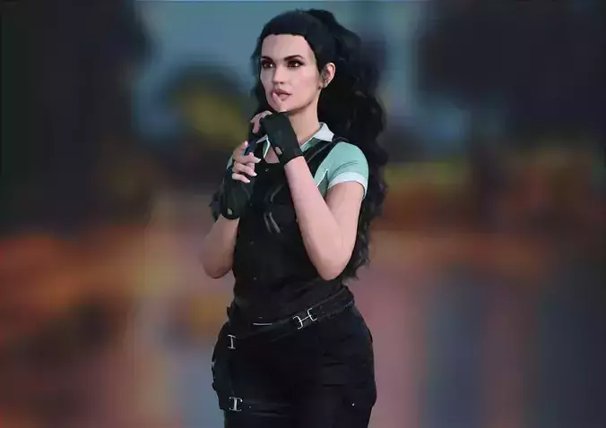 ANGELINA JOLIE 3D MODEL RIG and MATERIALS