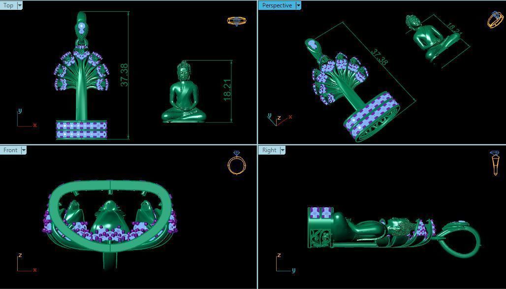 PENDANTS buddha pendant gold with diamonds 3D print model_11