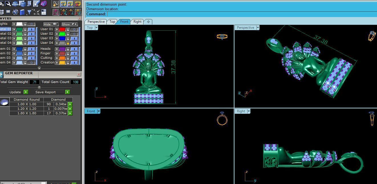 PENDANTS buddha pendant gold with diamonds 3D print model_10