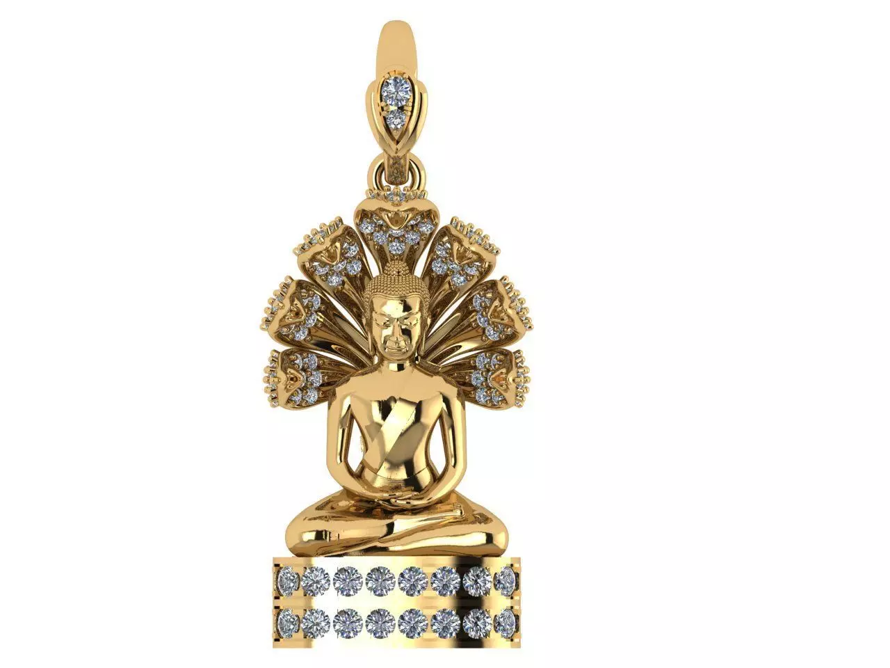 PENDANTS buddha pendant gold with diamonds 3D print model_0