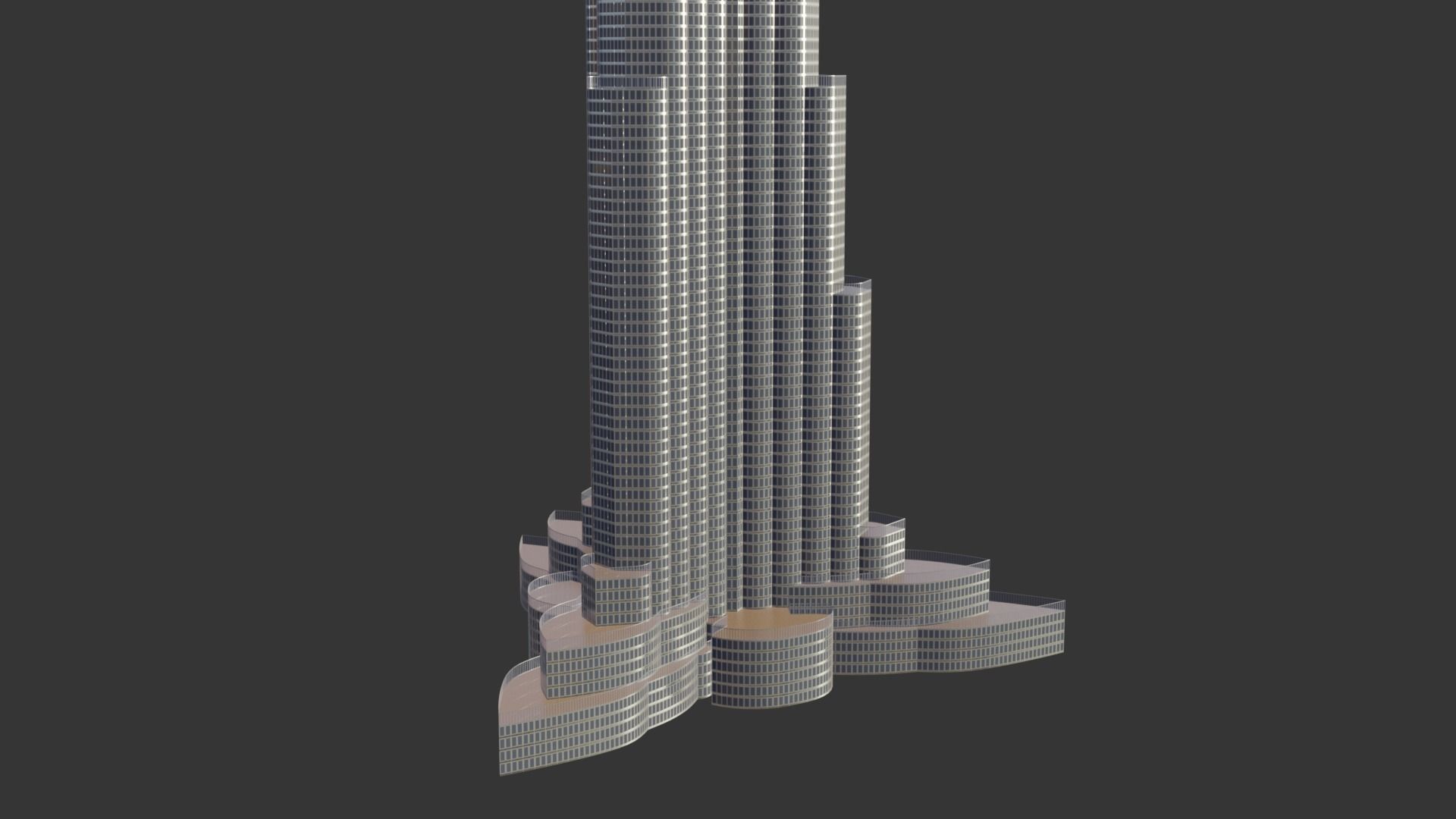 Burj Khalifa Low-poly 3D model_2