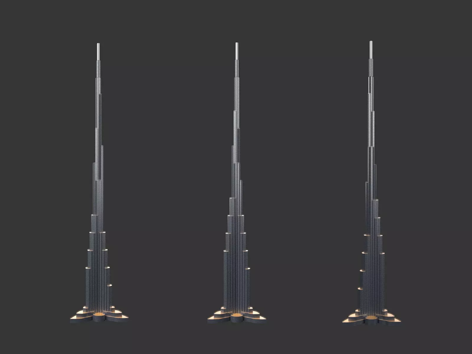 Burj Khalifa Low-poly 3D model_0