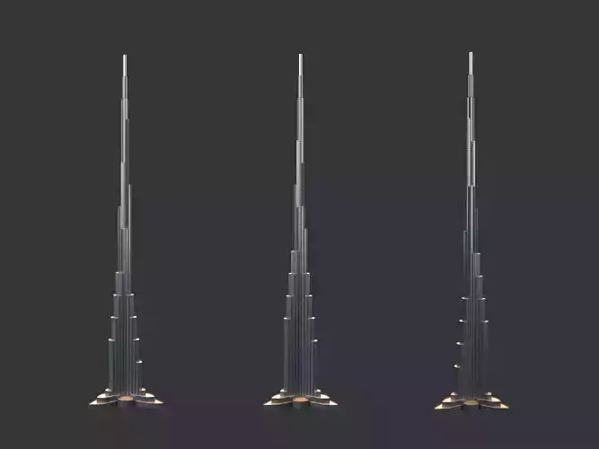 Burj Khalifa Low-poly 3D model