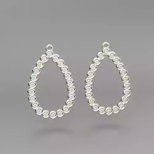 Earrings pair of with diamonds in shape of teardrop