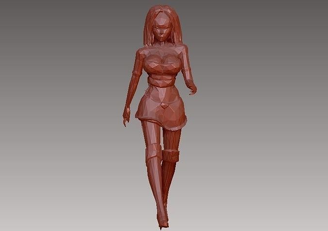 Female Character in Walking Poses Free 3D print model