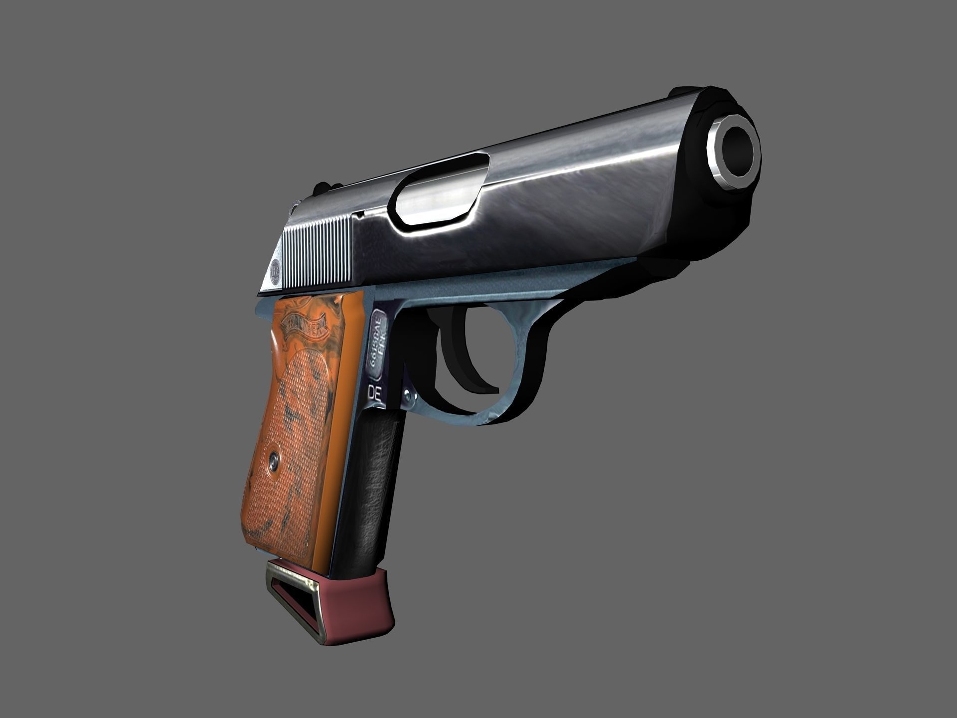 Walther PPK Low-poly 3D model_3