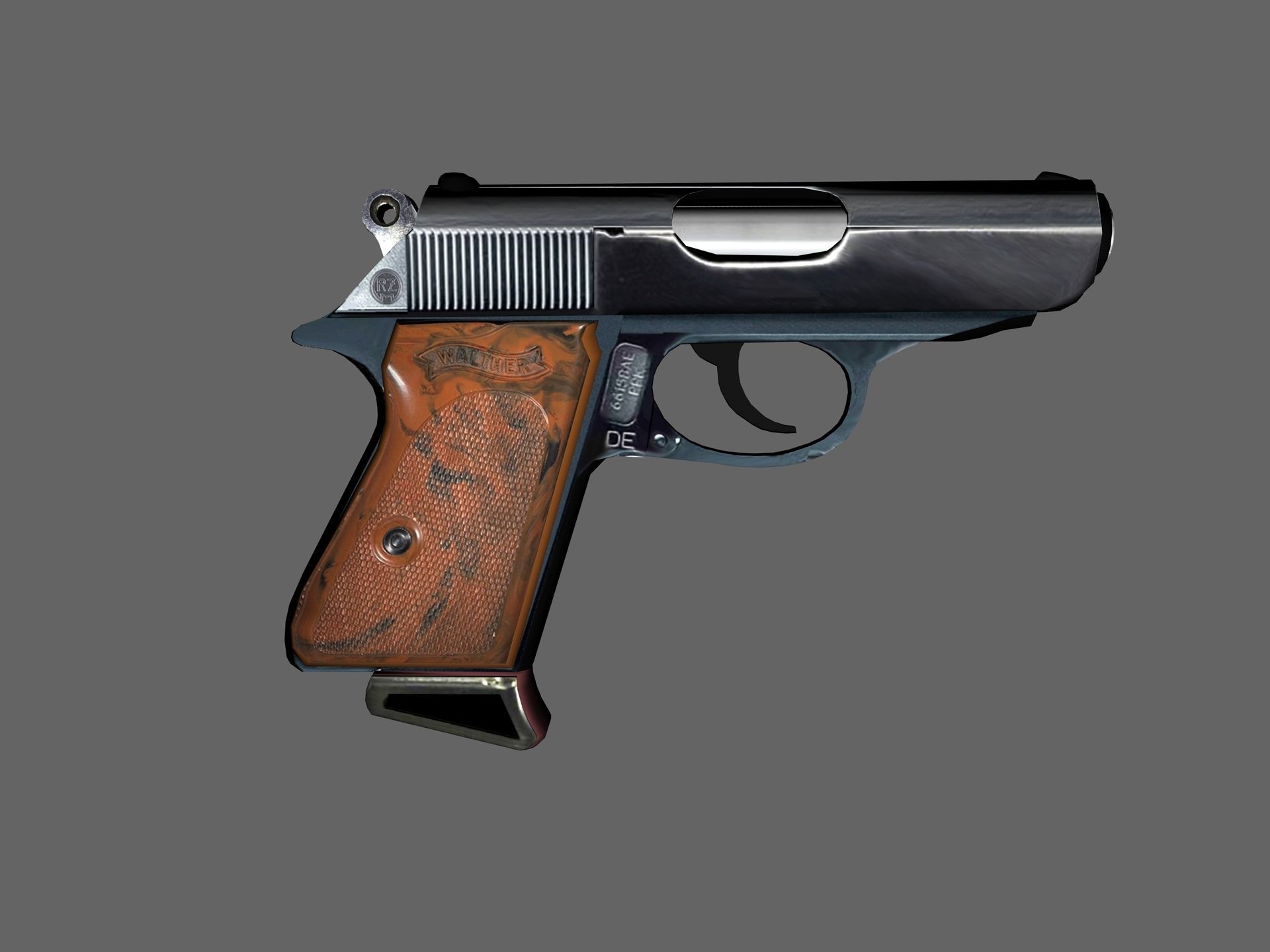 Walther PPK Low-poly 3D model_1