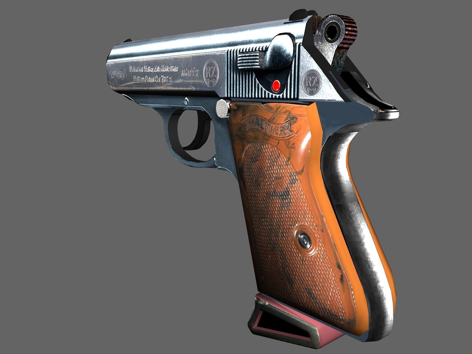 Walther PPK Low-poly 3D model_4