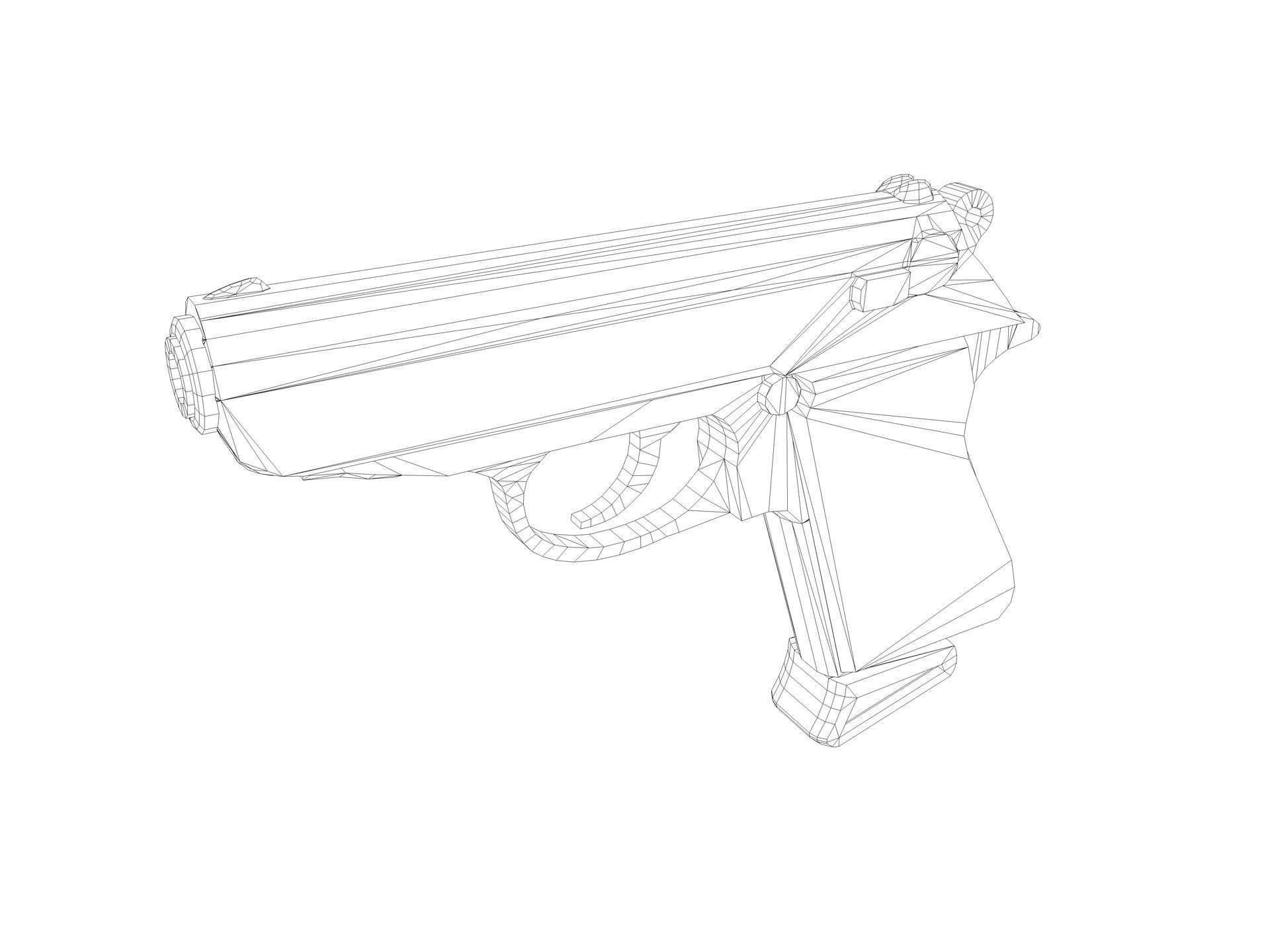 Walther PPK Low-poly 3D model_5