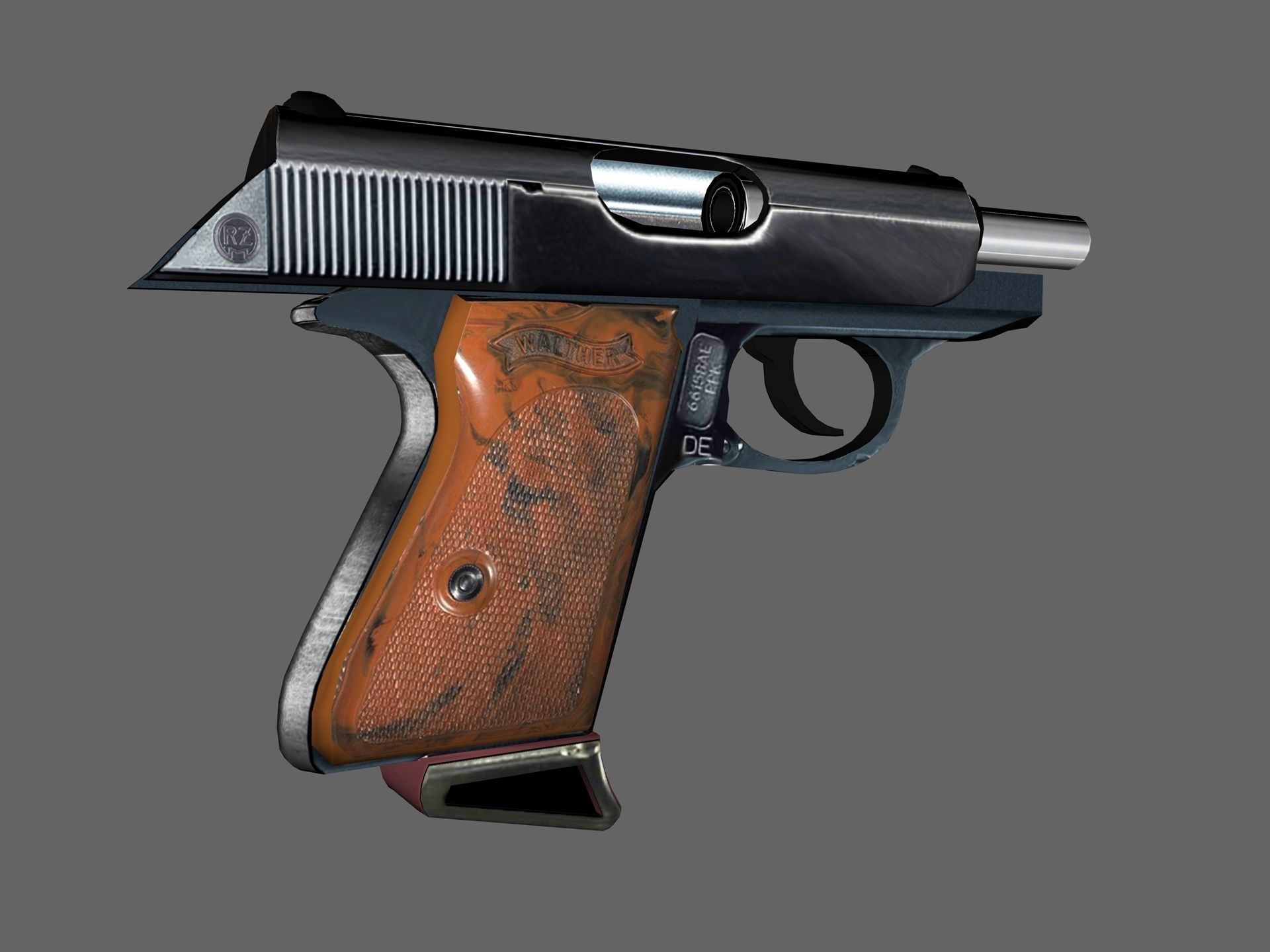 Walther PPK Low-poly 3D model_2