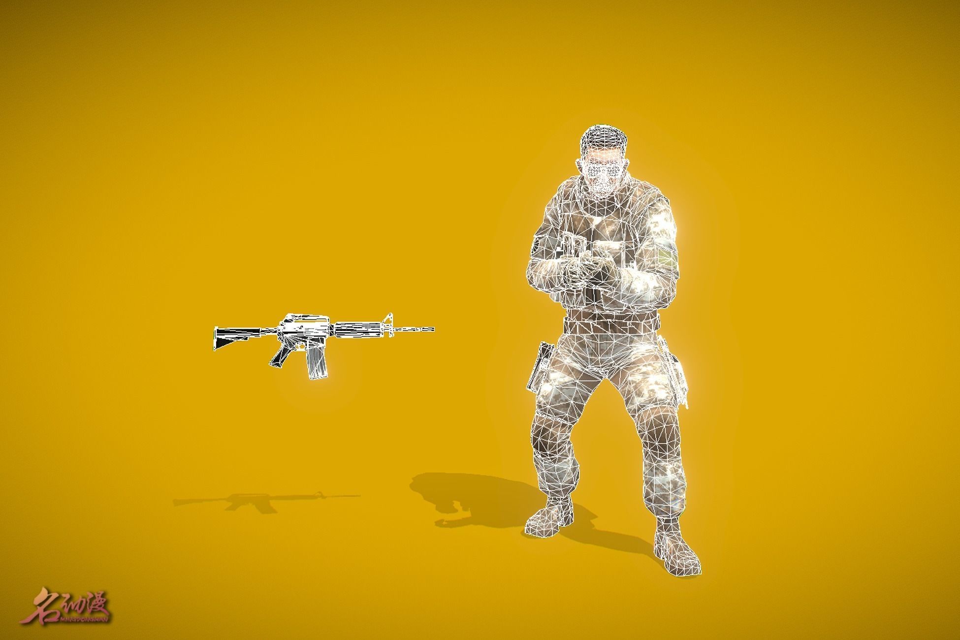 Battle Royale Soldier 6 Low-poly 3D model_5