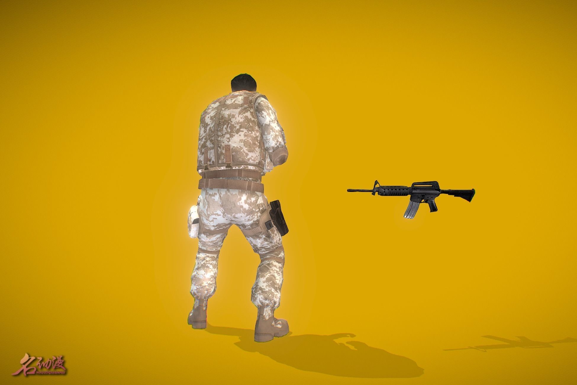 Battle Royale Soldier 6 Low-poly 3D model_4