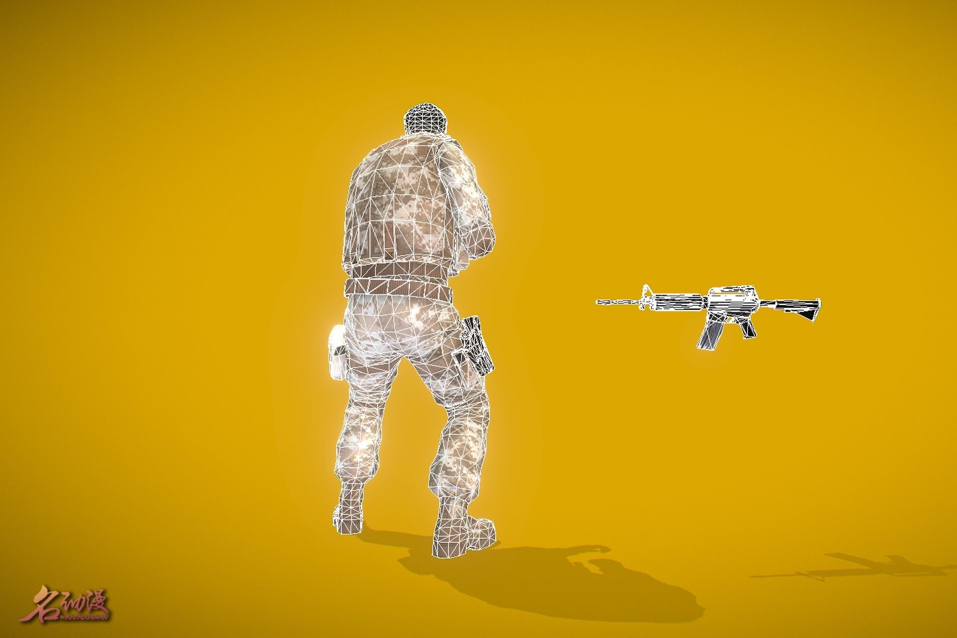 Battle Royale Soldier 6 Low-poly 3D model_6