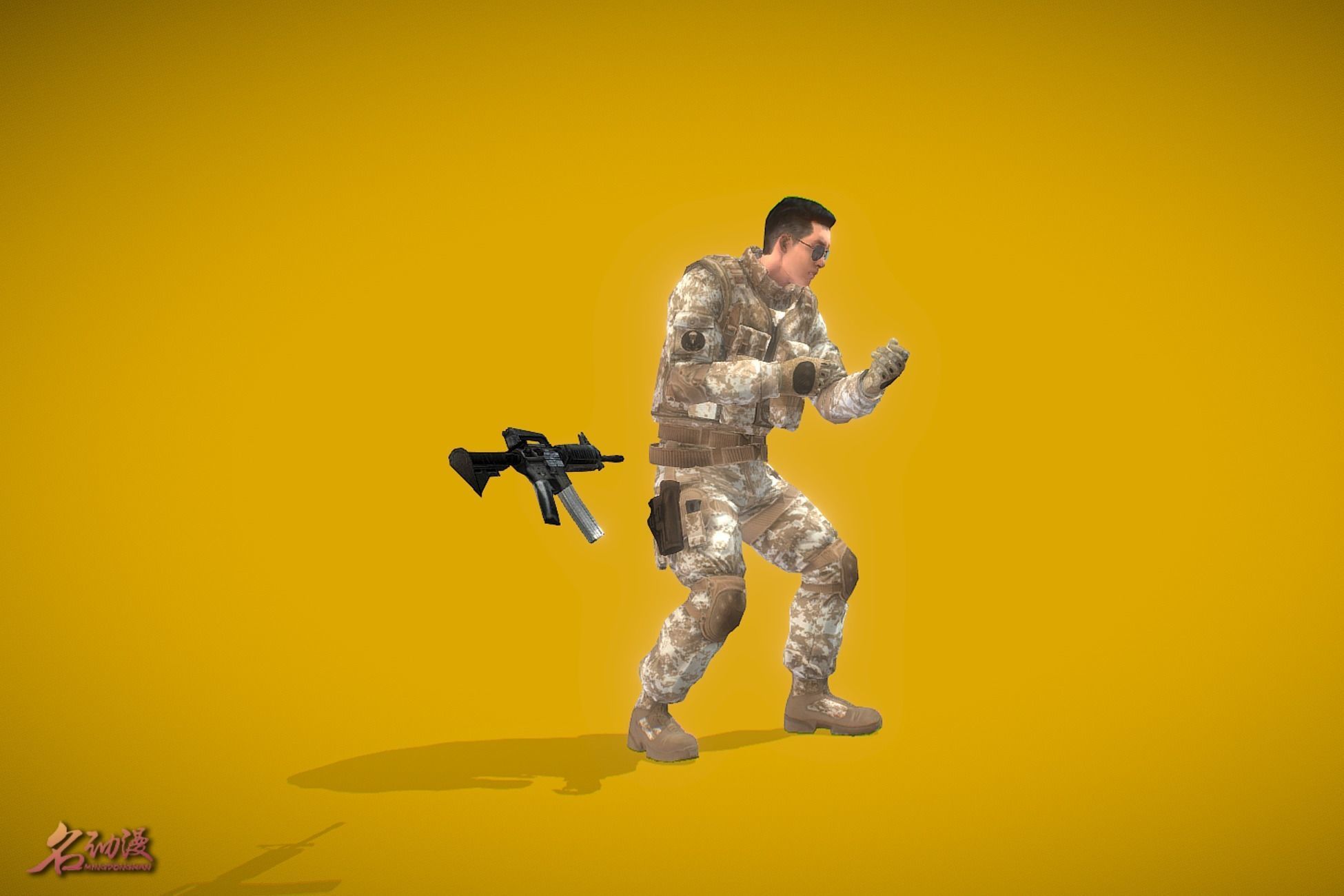 Battle Royale Soldier 6 Low-poly 3D model_3