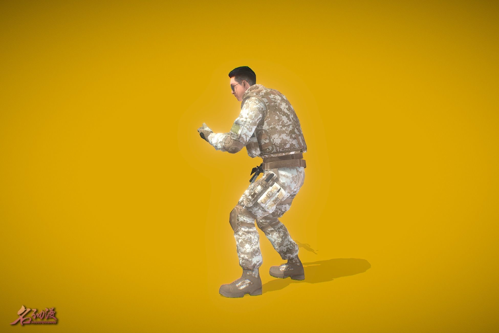 Battle Royale Soldier 6 Low-poly 3D model_2