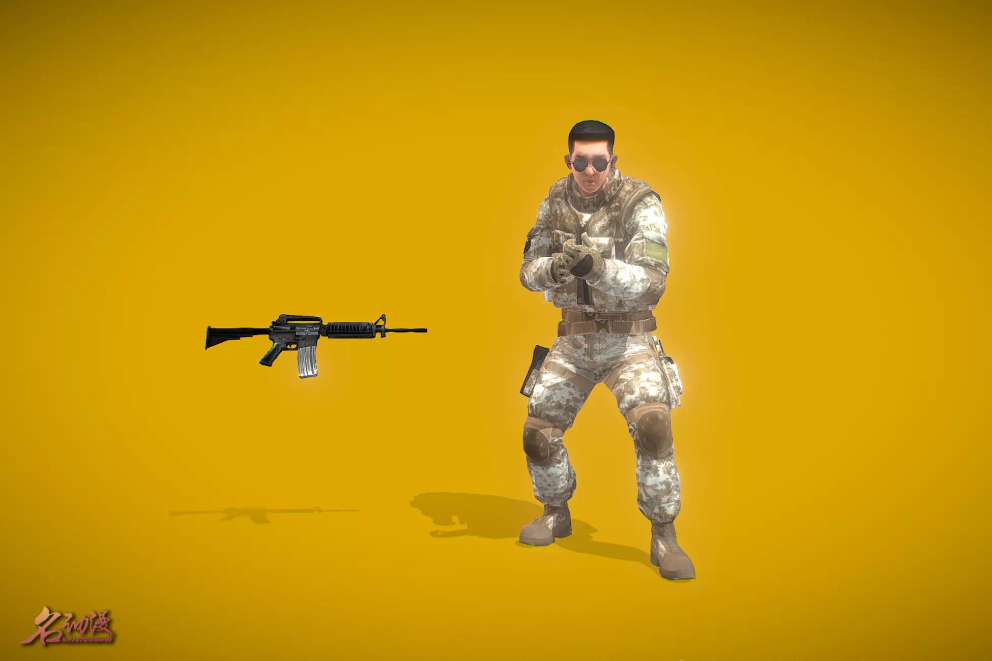 Battle Royale Soldier 6 Low-poly 3D model_0