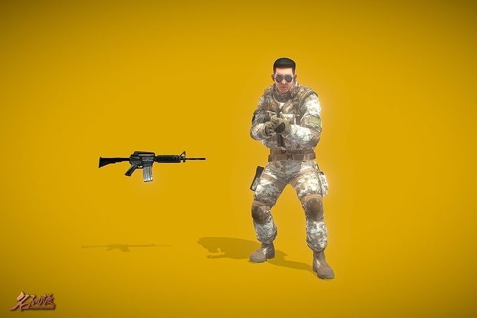 Battle Royale Soldier 6 Low-poly 3D model